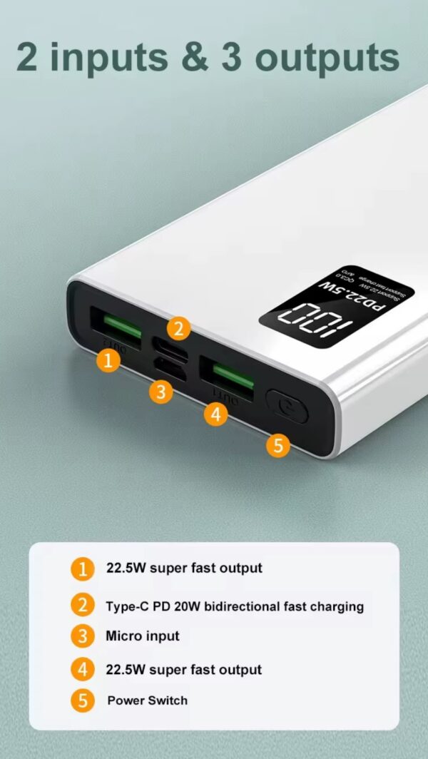 Navid Powerbank 30000mAh vooraanzicht