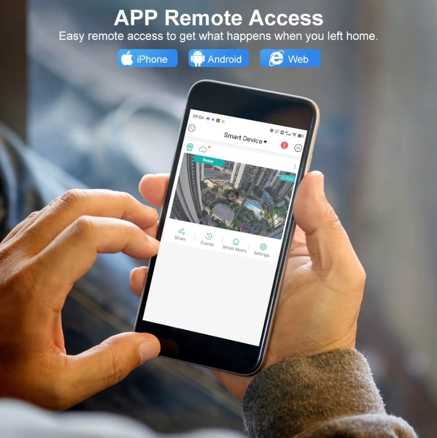 3MP TUYA WiFi PTZ Beveiligingscamera – AI Motion Tracking, Full-Color Nachtzicht & 2-Way Audio – Outdoor IP65 - Afbeelding 4