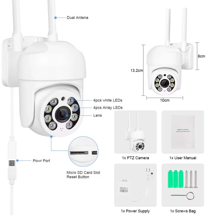 Eenvoudige installatie van de TUYA WiFi PTZ beveiligingscamera voor binnen en buiten