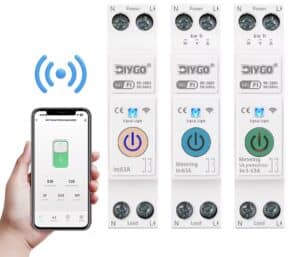 16A - 63A 1P+N WiFi Smart Switch MCB met Energiemeter – kWh Monitoring – Slimme Installatieautomaat met Overbelasting Beveiliging – Tuya